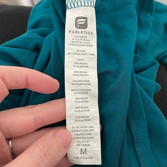 Fabletics Women Finley Dress Medium Green Soft Stretch Jersey Athleisure Preppy - Picture 11 of 15